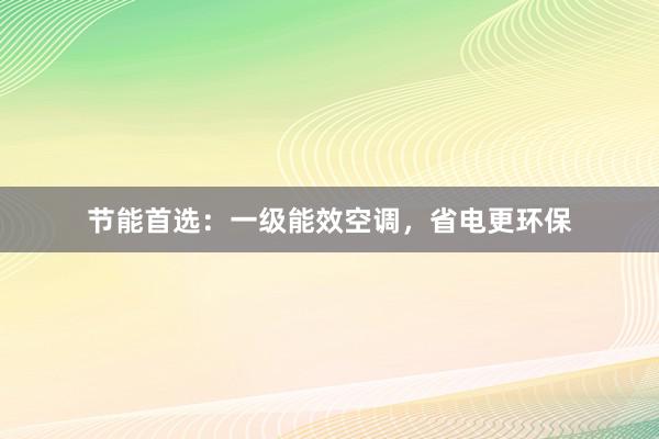 节能首选：一级能效空调，省电更环保